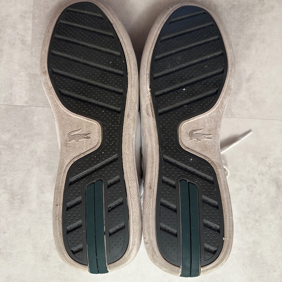 Men's Lacoste Novas Ct 118 tennis shoe size US 10 White w/ green stripe & tongue - Picture 9 of 10